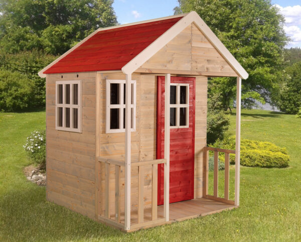 wooden playhouse on stilts