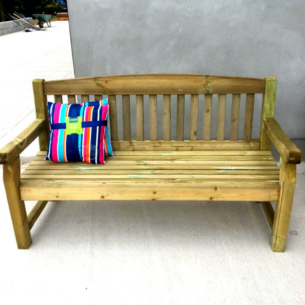 3 seater wooden garden bench