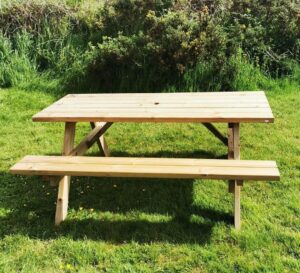 6 Seater Wooden Picnic Table 1.4m
