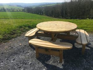 8 Seater Round Wooden Picnic Table