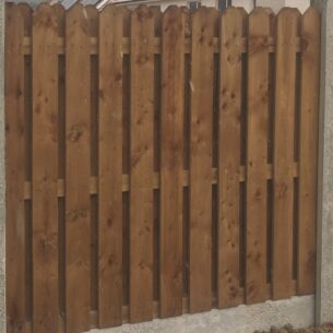 Brown Sawn Hit & Miss Fence Panel