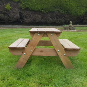 Lisbet Kids Wooden Picnic Table Side View