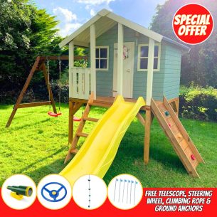 Toby Playhouse with Swing &Slide and Climbing Wall