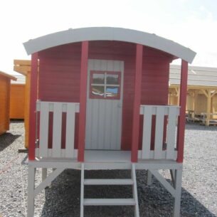 Huck Kids Wooden Playhouse Painted Red