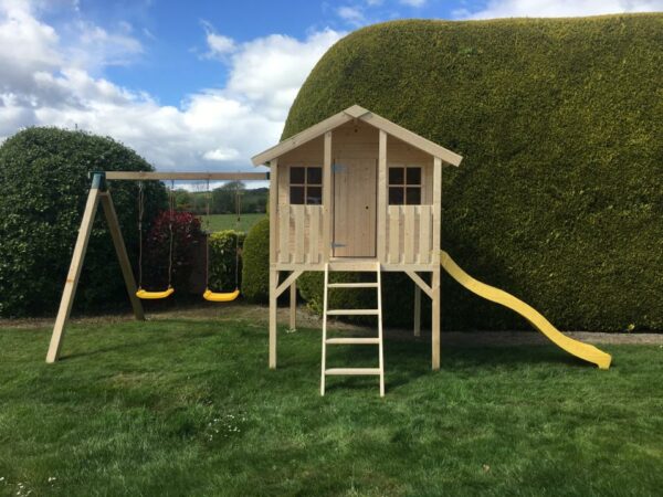 Toby Kids Playhouse with Slide and Double Swing and Slide
