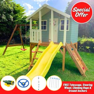 Toby Playhouse with Swing &Slide and Climbing Wall