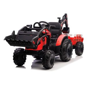 Kids Ride On Red 12 V Tractor and Trailer (2)