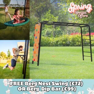 Berg PlayBase Climbing Frame Large LT (Disc Swing + Rings + Climbing Wall)