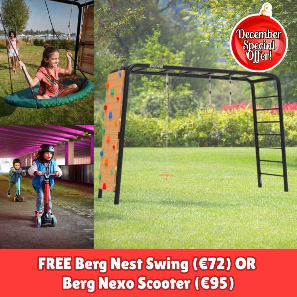 Berg PlayBase Climbing Frame Large LT (Disc Swing + Rings + Climbing Wall)