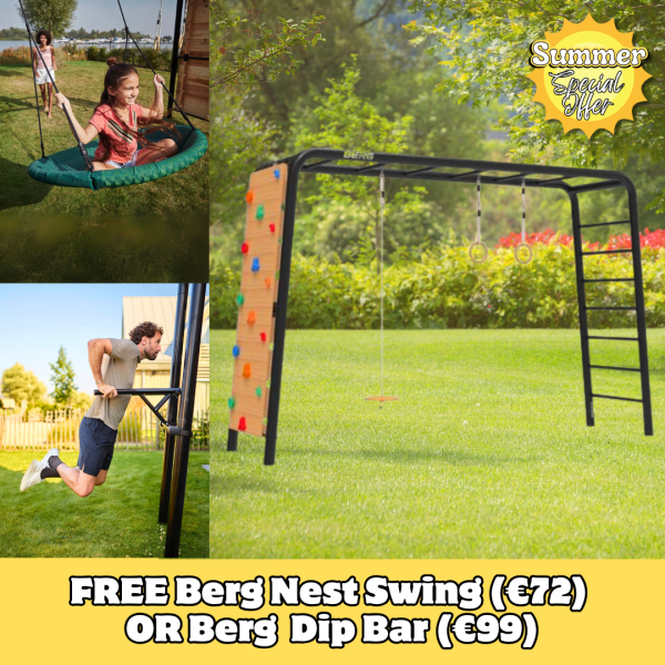 Berg PlayBase Climbing Frame Large LT (Disc Swing + Rings + Climbing Wall)