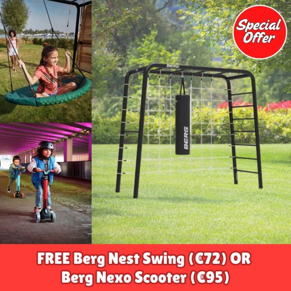 Berg PlayBase Climbing Frame Medium TL (Climbing Net + Boxing Bag)