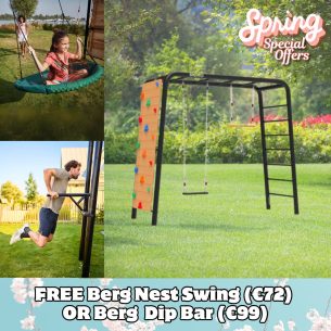 Berg PlayBase Climbing Frame Medium TL (Rubber Seat+Trapeze+Climbing Wall)