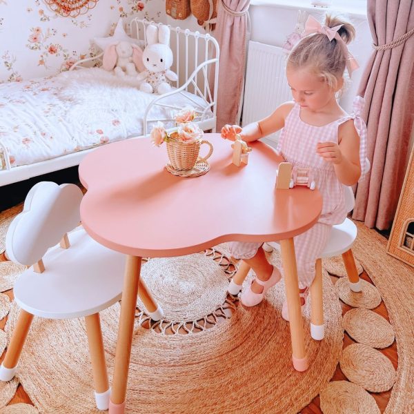 Pink Flower Table Chair Set