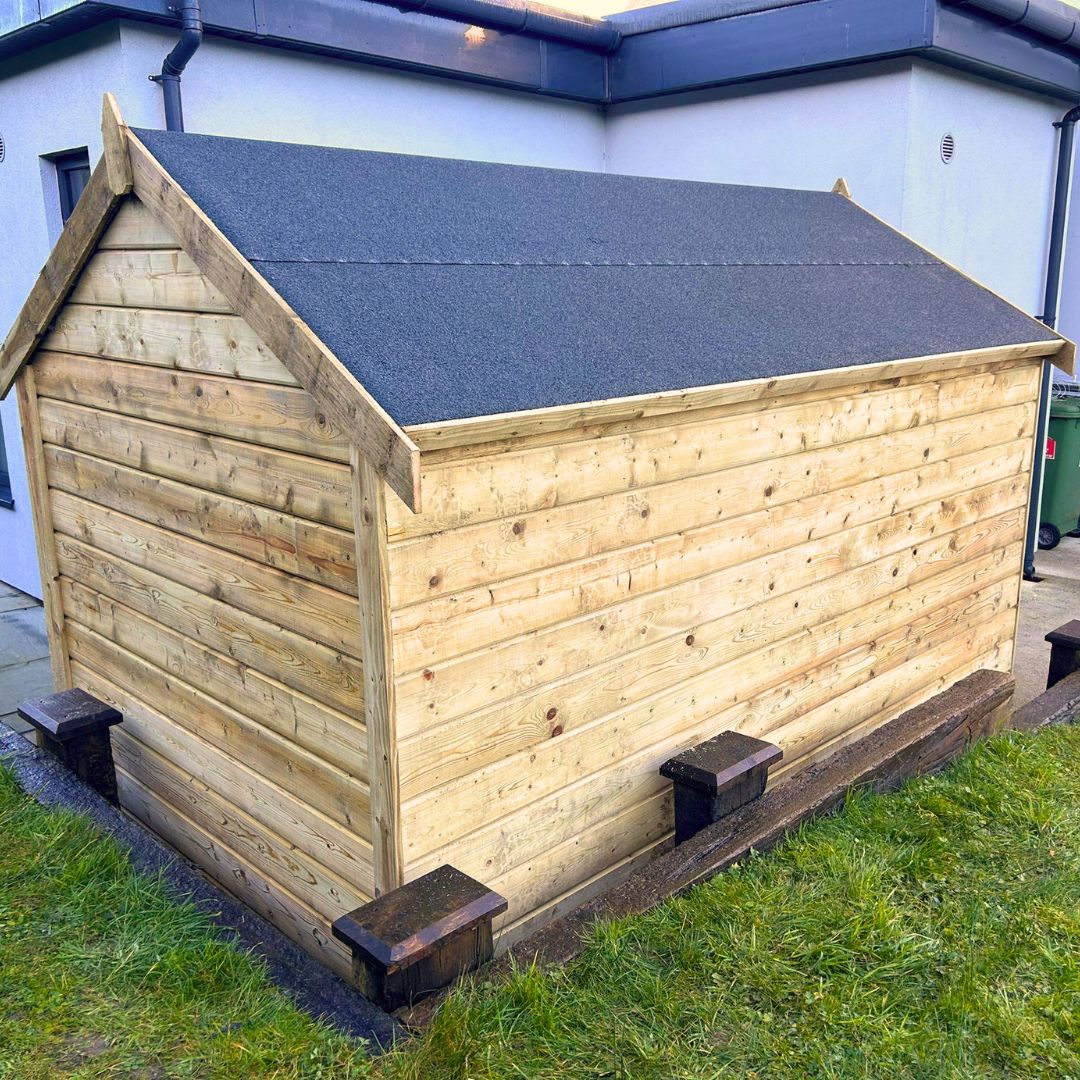 Side ange view of the 10ft x 6ft Timber Garden Shed