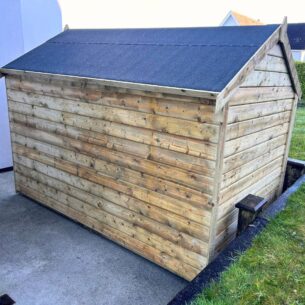Side angle view of the 10ft x 6ft Timber Garden Shed