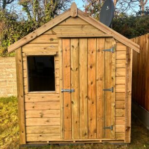 Front view of a 8ft x 6ft Timber Garden Shed