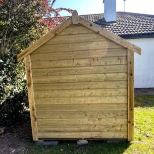 Rear view of a 8ft x 6ft Timber Garden Shed