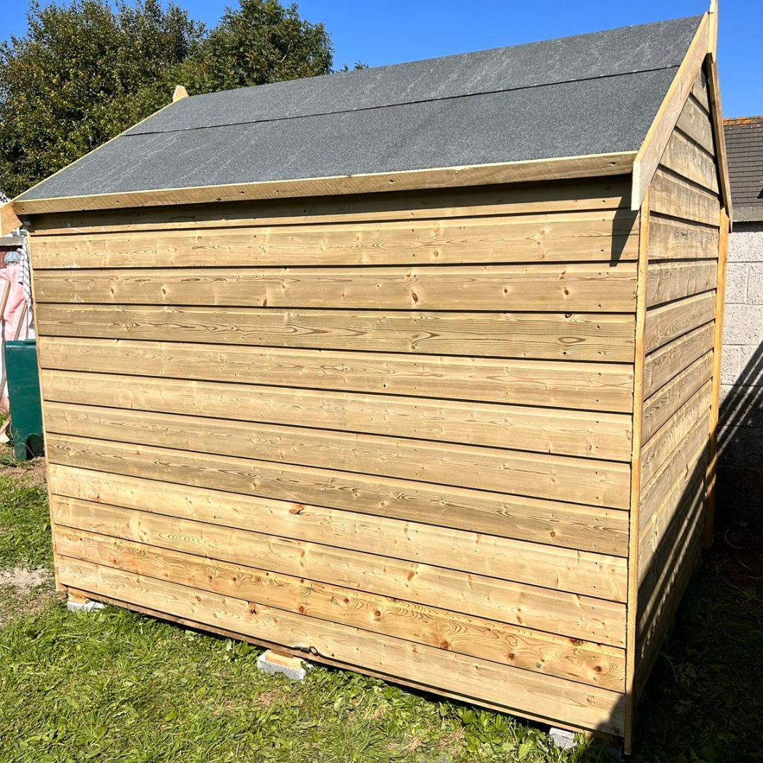 Side view of a 8ft x 6ft Timber Garden Shed